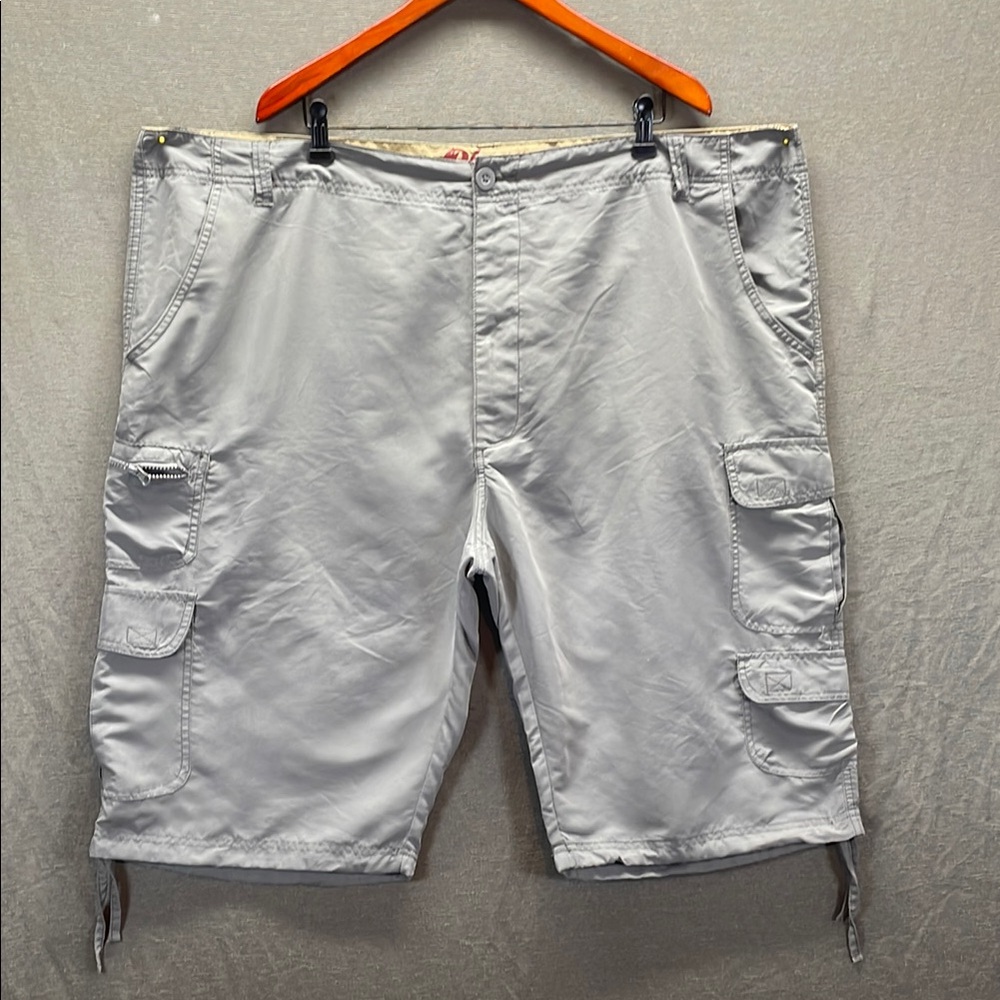 Plugg Gray Cargo Plus Size Shorts Relaxed Fit Cotton